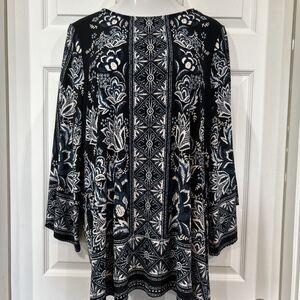 Ava & Grace Floral Stretch Knit Blouse Floral Print Tunic Top Plus Size 2X